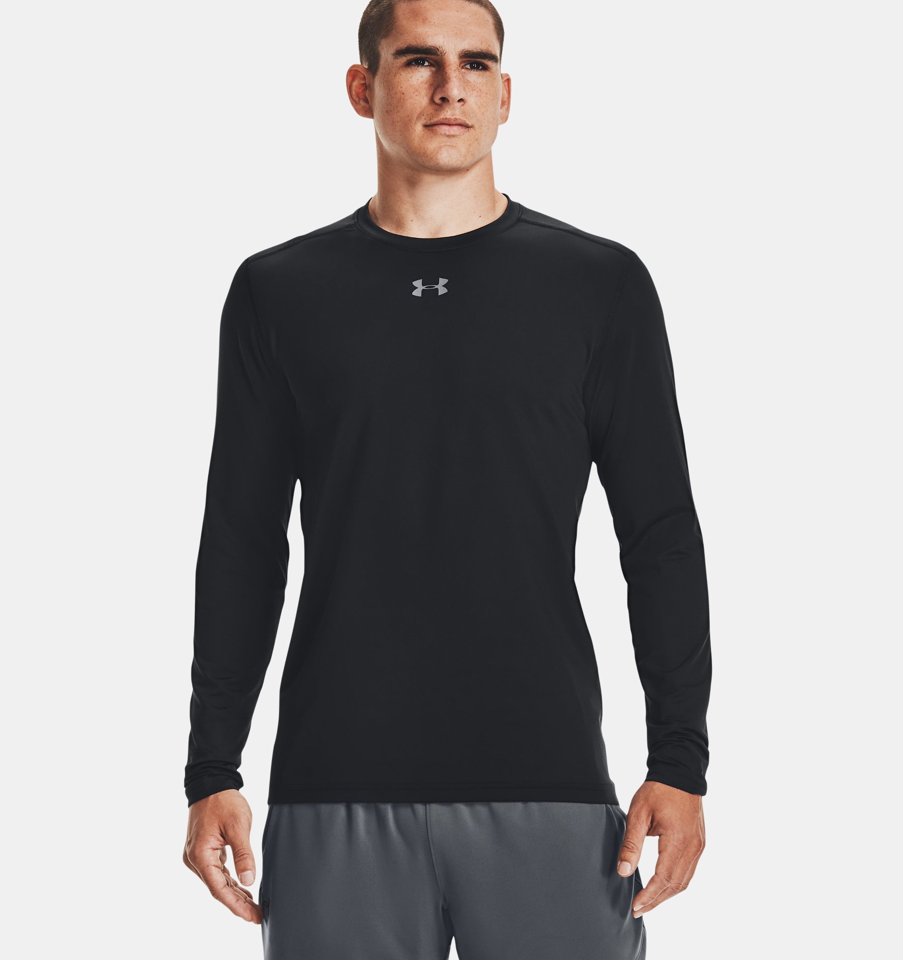 Under Armour 1332491001lg ColdGear Fitted Crew Black LG for sale online 